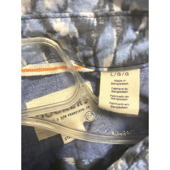 Dockers Hawiian Tropical Shirt L Men Blue White Floral Button Front Short Sleeve - Picture 6 of 9